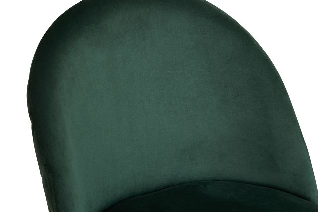 Capri Dark Green Velvet Upholstered Side Chair W/ Gold Legs