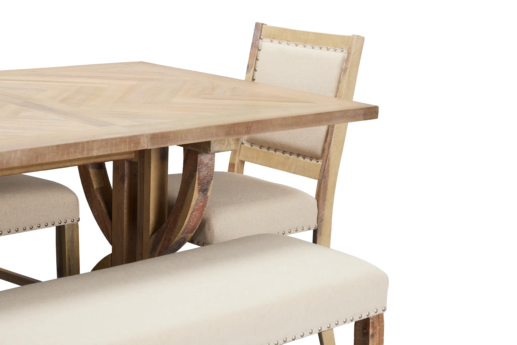 Joplin Light Tone Extension High Table, 4 Barstools & High Bench Joplin Light Tone Extension High Table, 4 Barstools & High Bench