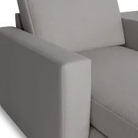 Citymod Light Gray Fabric Large Left Chaise Sectional With Media Console