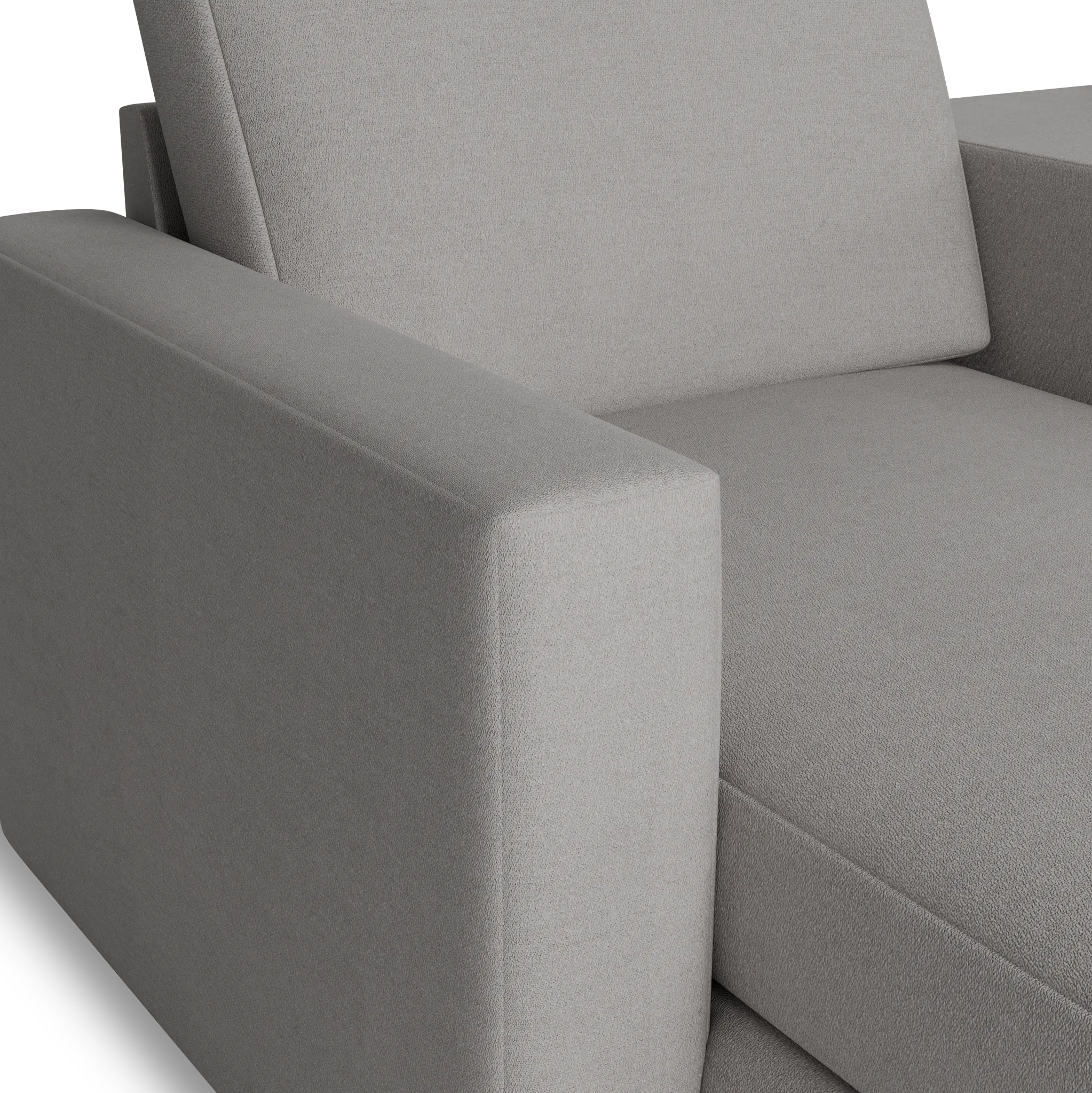 Citymod Light Gray Fabric Large Left Chaise Sectional With Media Console