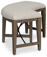 Heron Cove Light Tone Curved Upholstered Dining Bench