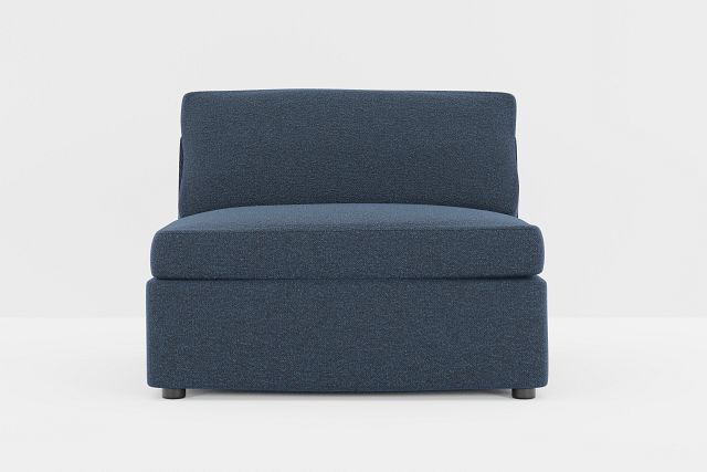 Destin Elite Dark Blue Fabric Armless Chair