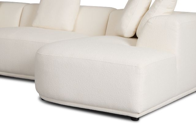 Catalina White Fabric Large Right Chaise Sectional