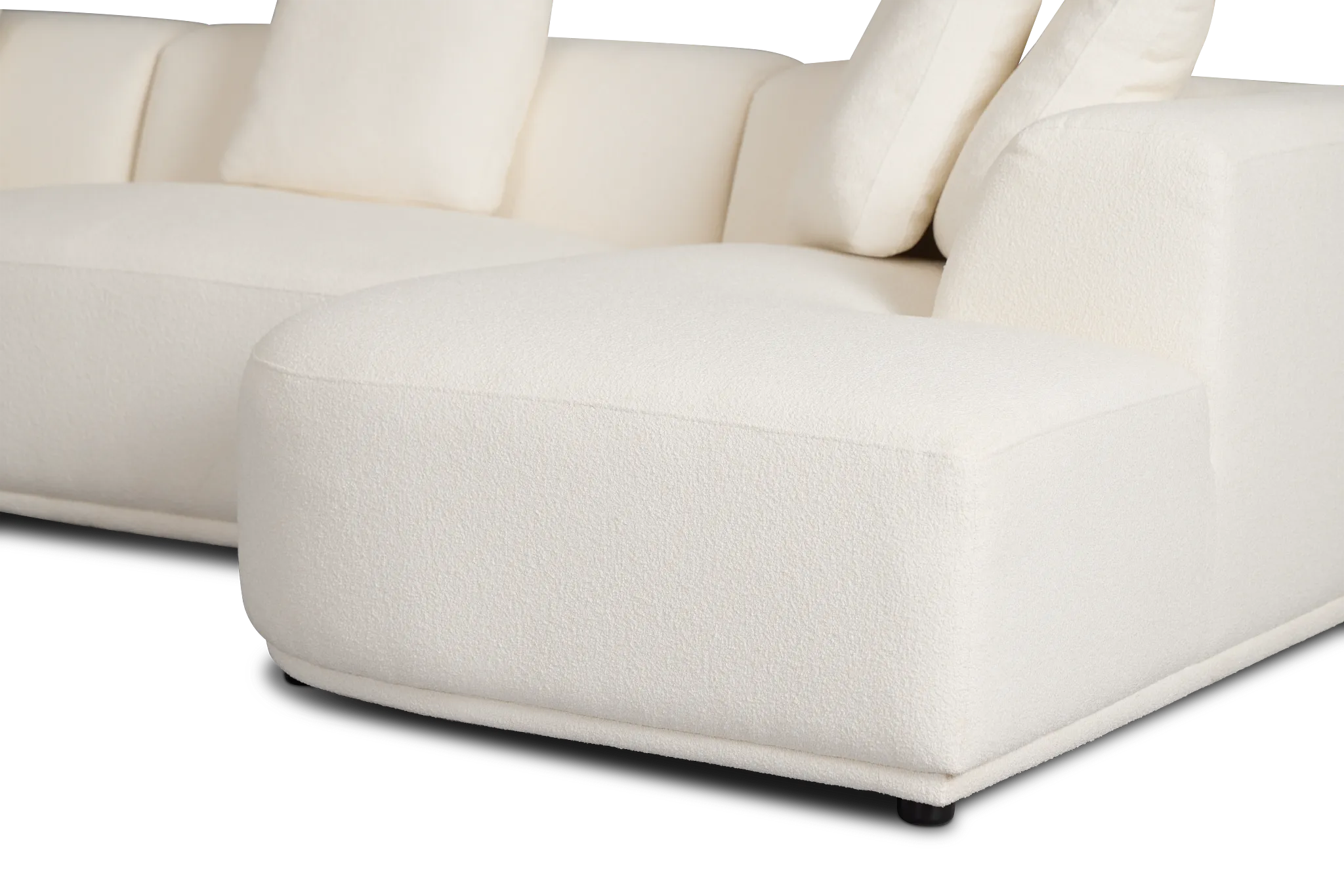 Catalina White Fabric Large Right Chaise Sectional