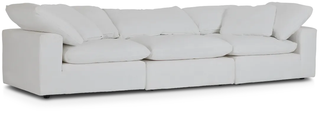 Nixon White Fabric 3-piece Modular Sofa
