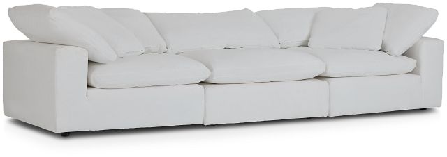 Nixon White Fabric 3-piece Modular Sofa