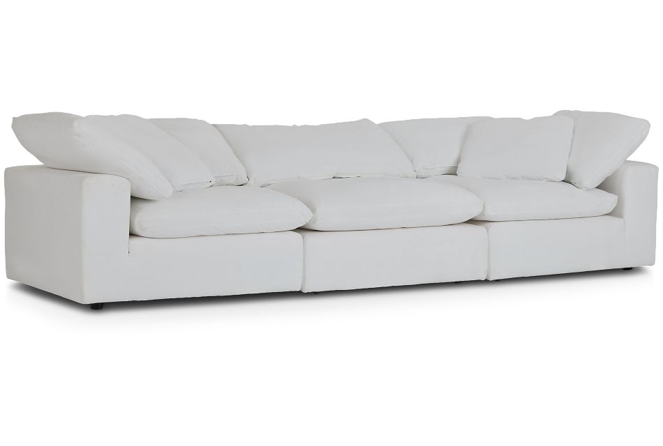 Nixon White Fabric 3 Piece Modular Sofa