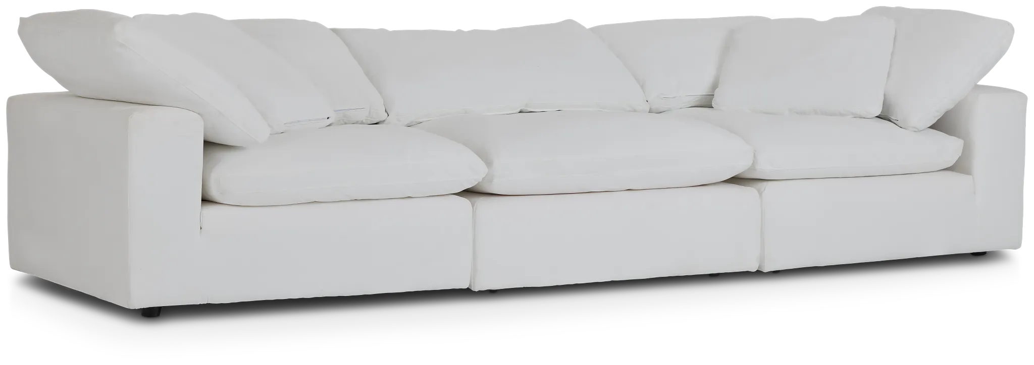 Nixon White Fabric 3-piece Modular Sofa
