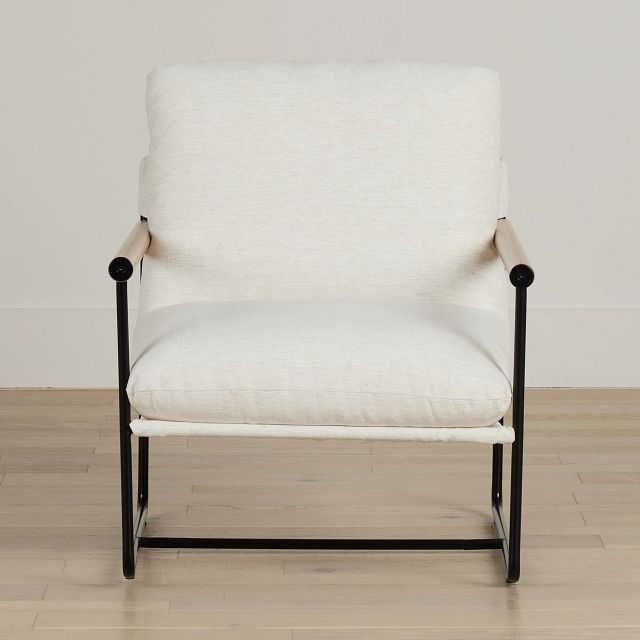 Margo White Fabric Accent Chair