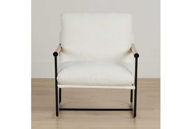 Margo White Fabric Accent Chair