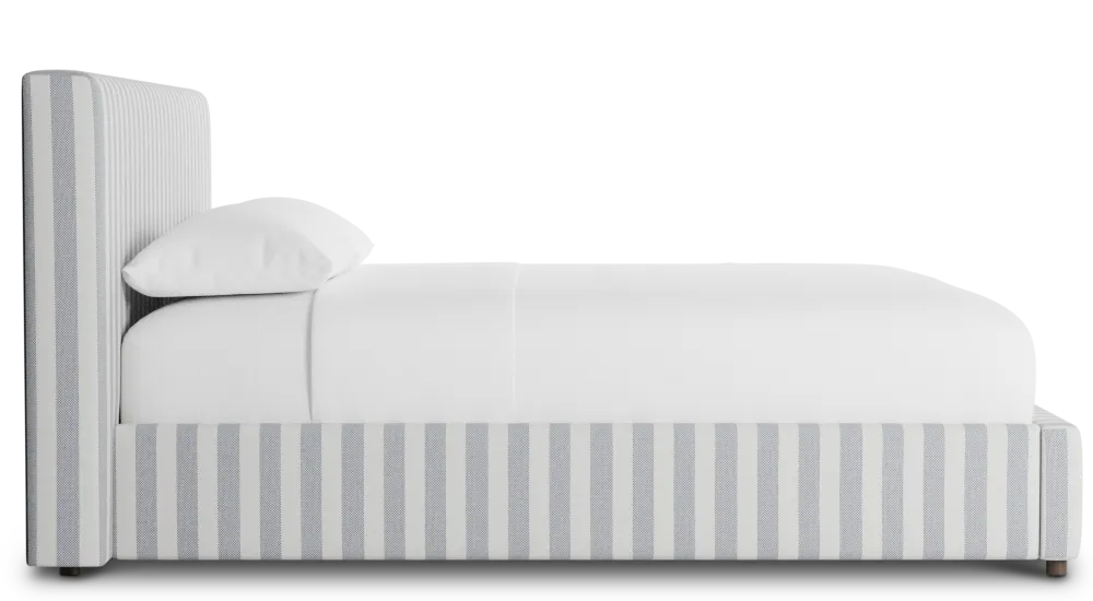 Grayton Sea Lane Dark Blue 44" Upholstered Platform Bed