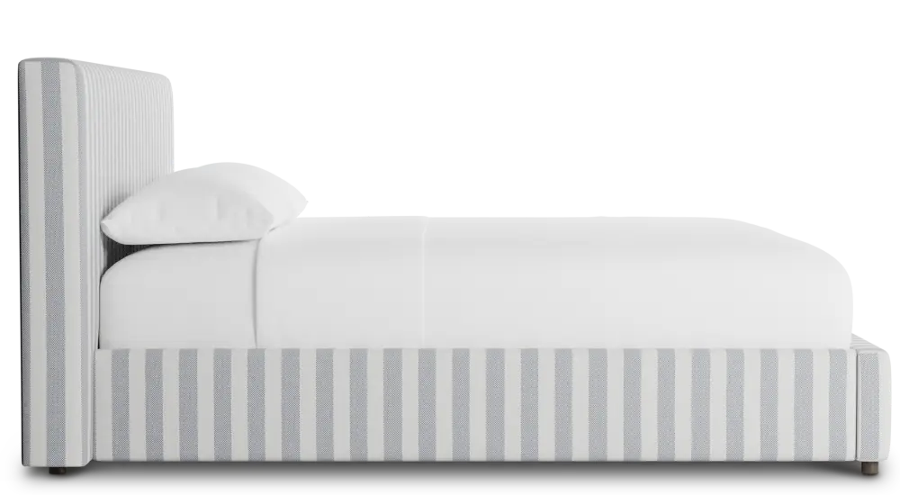 Grayton Sea Lane Dark Blue 44" Upholstered Platform Bed Grayton Sea Lane Dark Blue 44" Upholstered Platform Bed