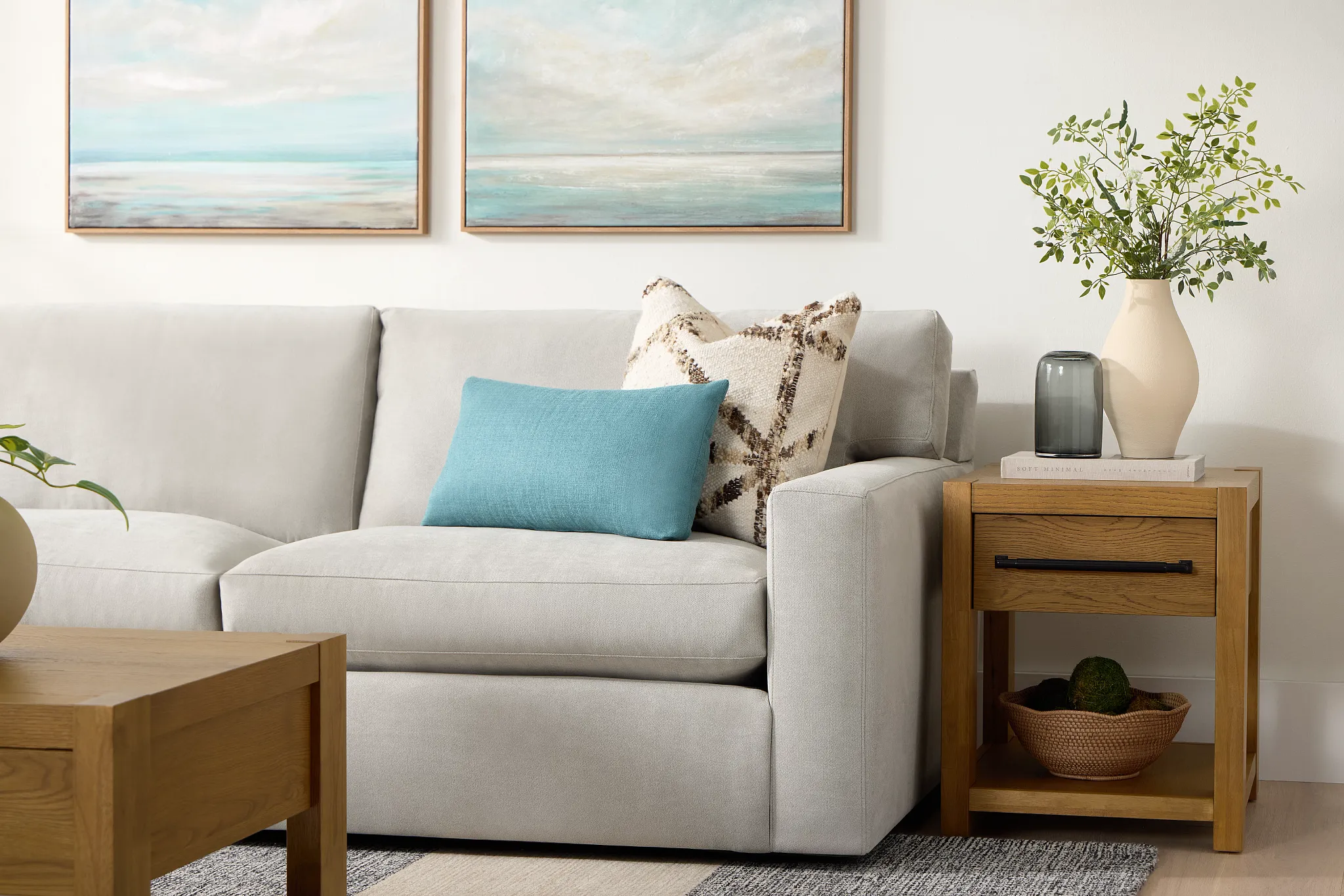 Hudson Gray Fabric Sofa