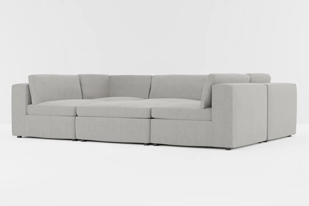 Destin Maguire Gray Fabric 6-piece Pit Sectional