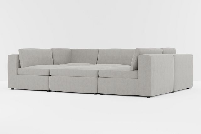 Destin Maguire Gray Fabric 6-piece Pit Sectional
