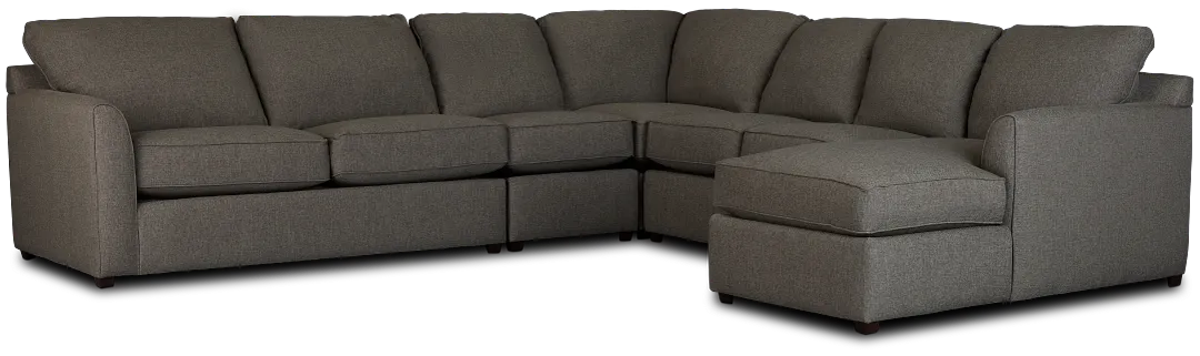 Asheville Brown Fabric Right Chaise Memory Foam Sleeper Sectional