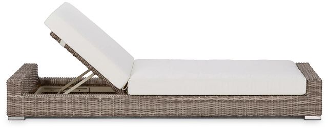 Raleigh White Woven Cushioned Chaise
