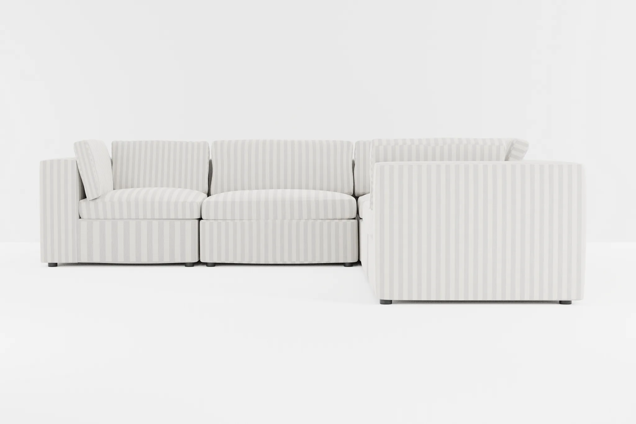 Destin Sea Lane Light Gray Fabric 5-piece Modular Sectional