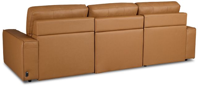Rudy Brown Lthr/vinyl Left Power Extension Chaise Sectional