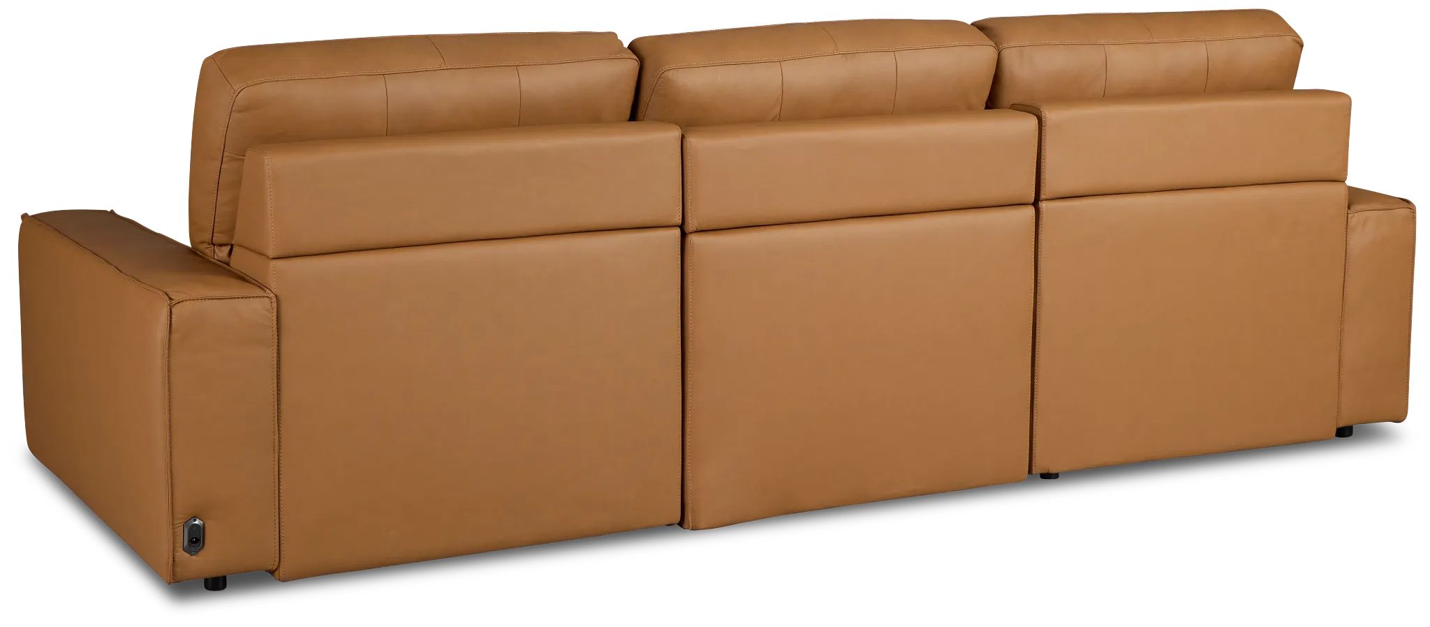 Rudy Brown Lthr/vinyl Left Power Extension Chaise Sectional