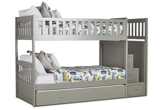 Bailey Gray Trundle Bunk Bed