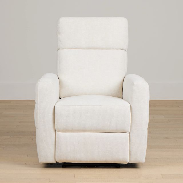 Rae White Fabric Power Recliner
