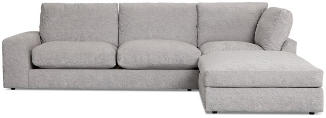 Calista Pewter Fabric Small Right Bumper Sectional