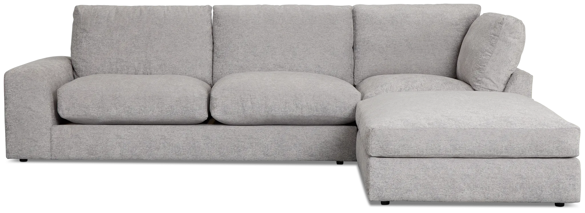 Calista Pewter Fabric Small Right Bumper Sectional