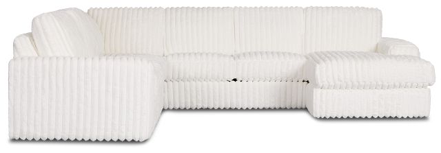 Teddy White Fabric Medium Right Chaise Sectional