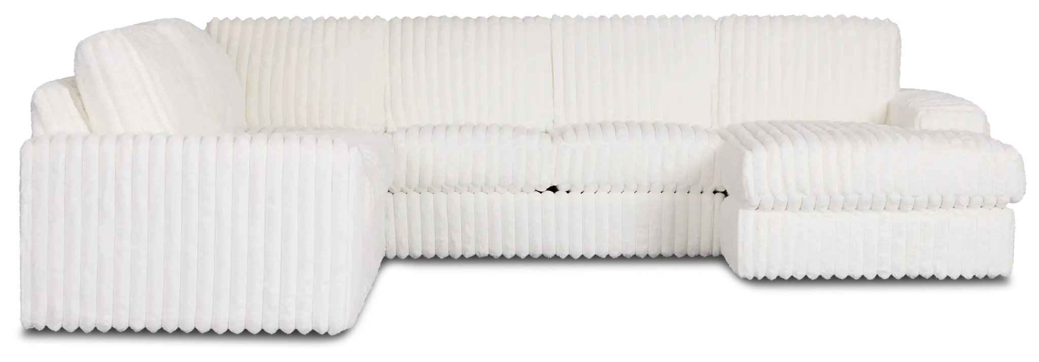 Teddy White Fabric Medium Right Chaise Sectional Teddy White Fabric Medium Right Chaise Sectional