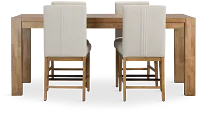 Tahoe Light Tone High Table & 4 Upholstered Barstools