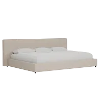 Grayton Linen Beige 44" Upholstered Platform Bed