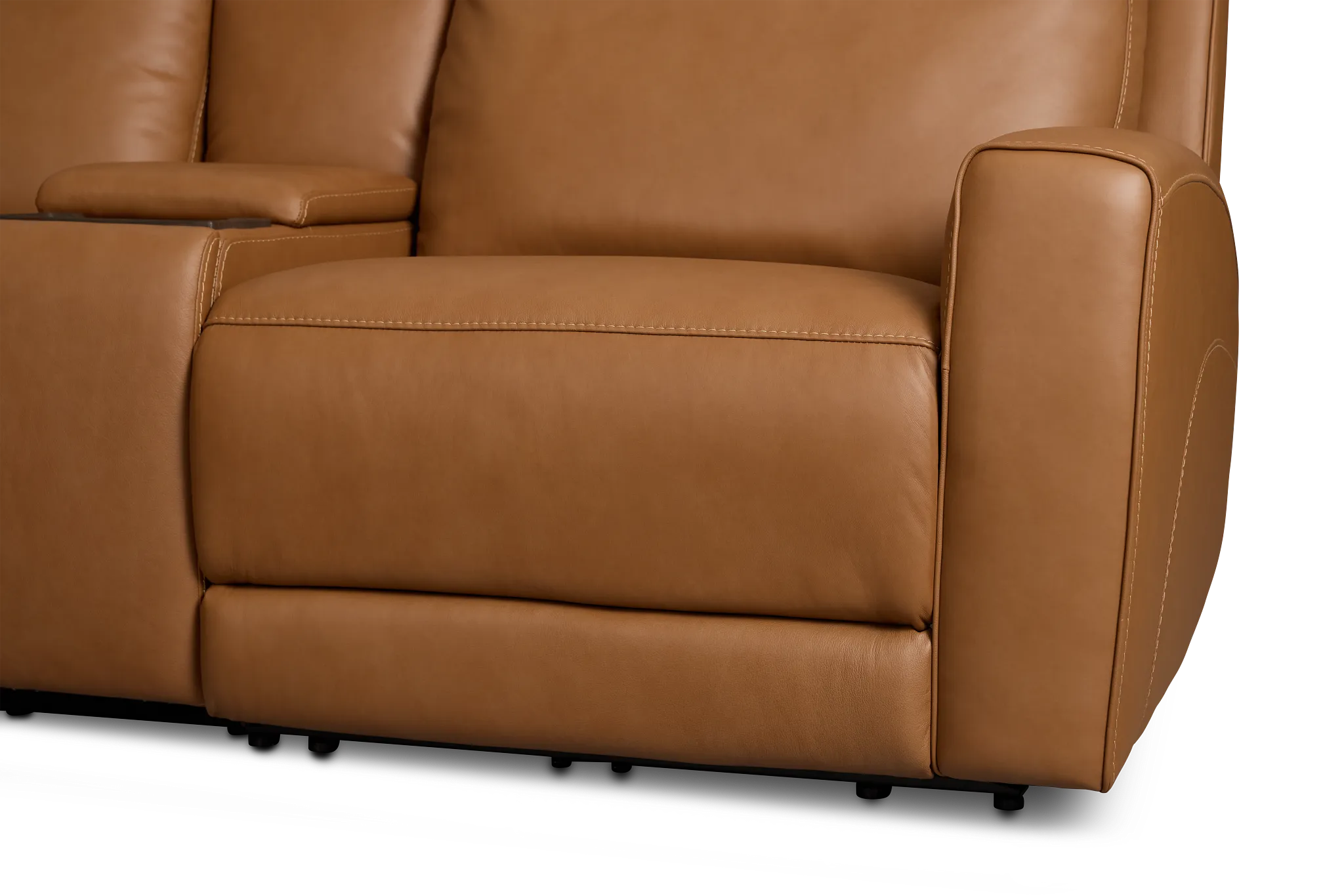 Flexsteel Belmont Medium Brown Lthr/vinyl Medium Dual Power 2-arm Reclining Sectional