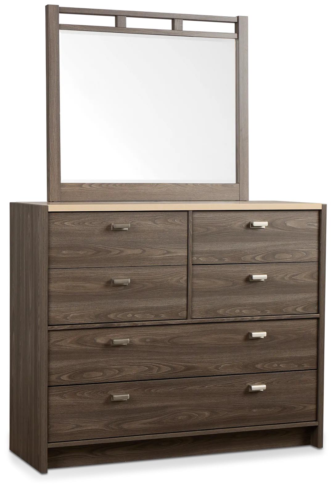 Warren Two-tone Stone Dresser & Mirror
