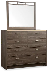 Warren Two-tone Stone Dresser & Mirror