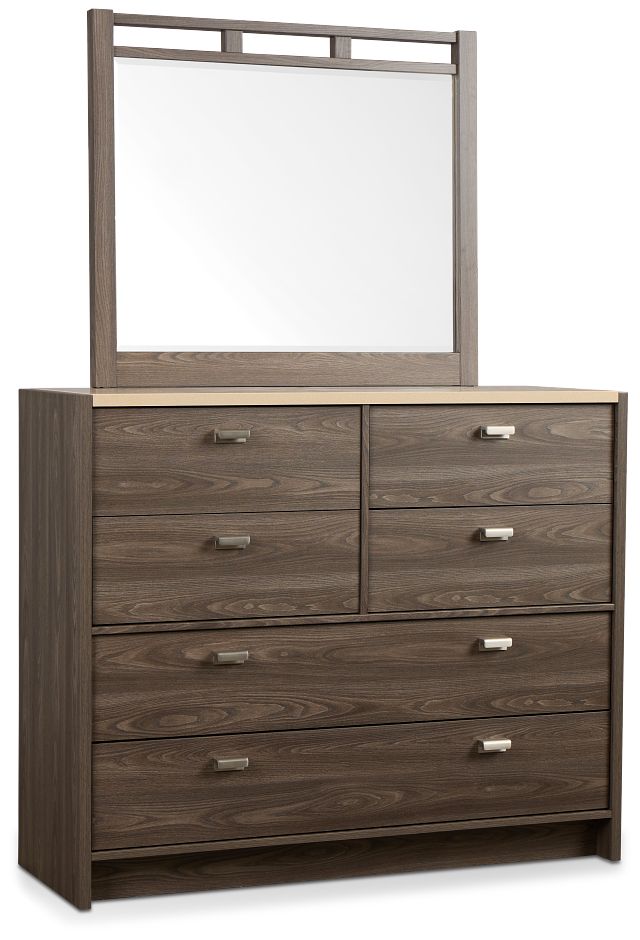 Warren Two-tone Stone Dresser & Mirror