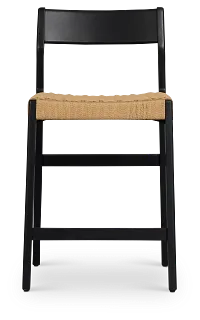 Santorini Black 24" Woven Barstool