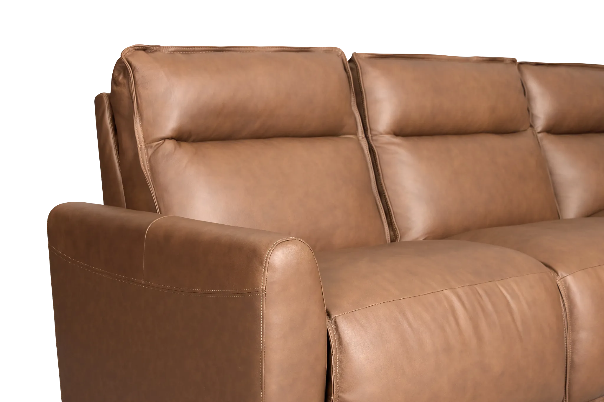Edison Dark Brown Lthr/vinyl Small Dual Power Reclining Two-arm Sectional