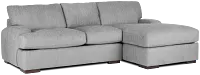Alpha Light Gray Fabric Right Chaise Sectional