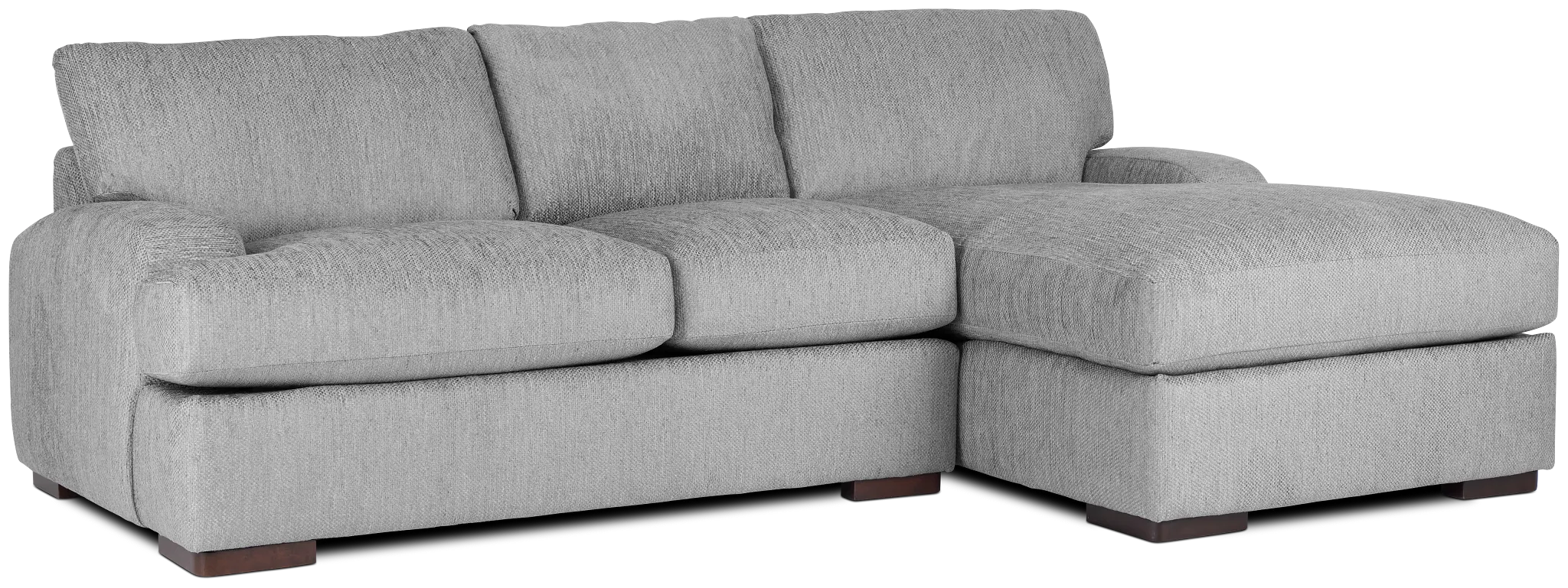 Alpha Light Gray Fabric Right Chaise Sectional