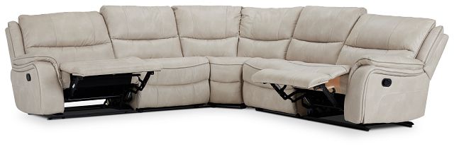 Dober Beige Micro Small Two-arm Manually Reclining Sectional