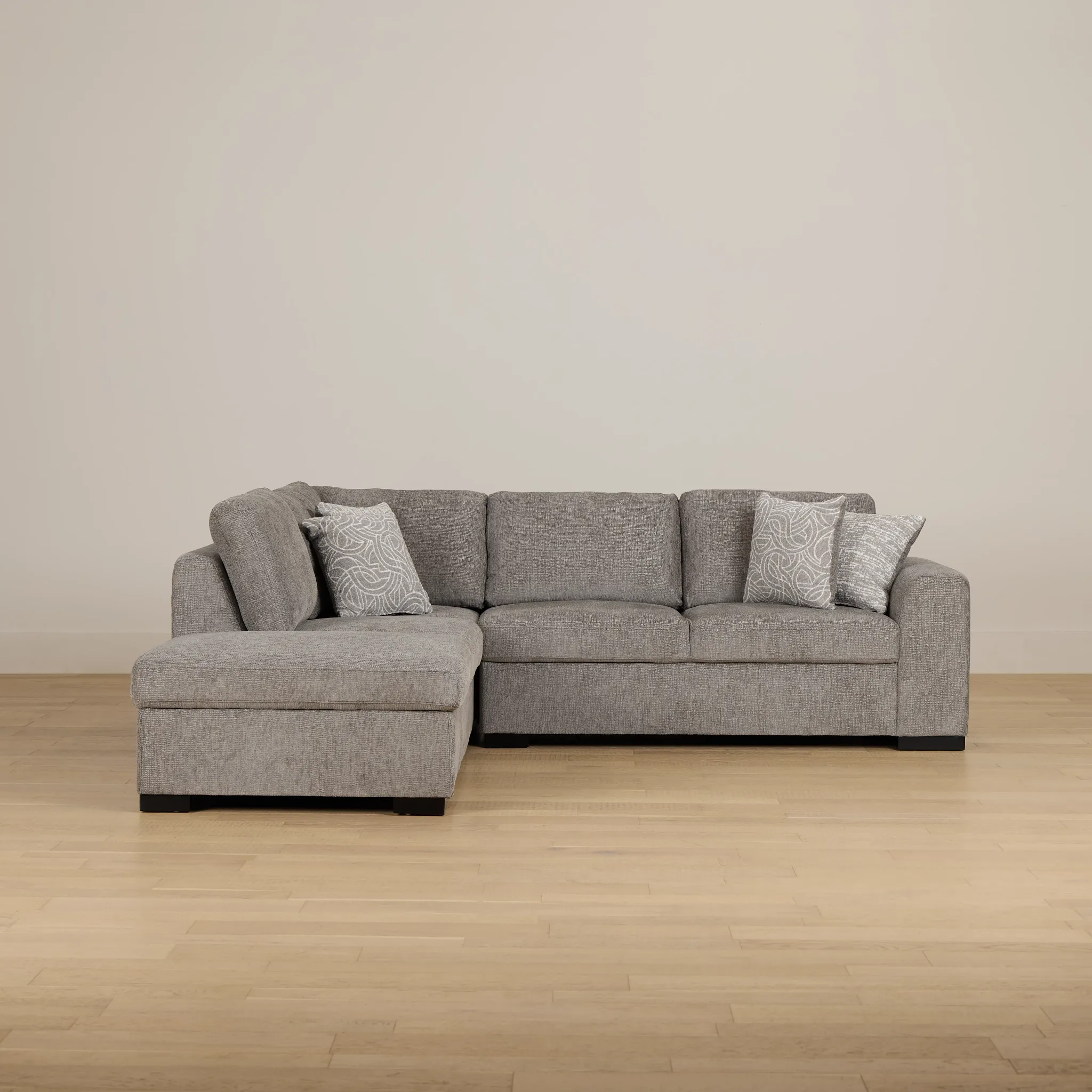 Blakely Gray Fabric Small Left Bumper Sectional