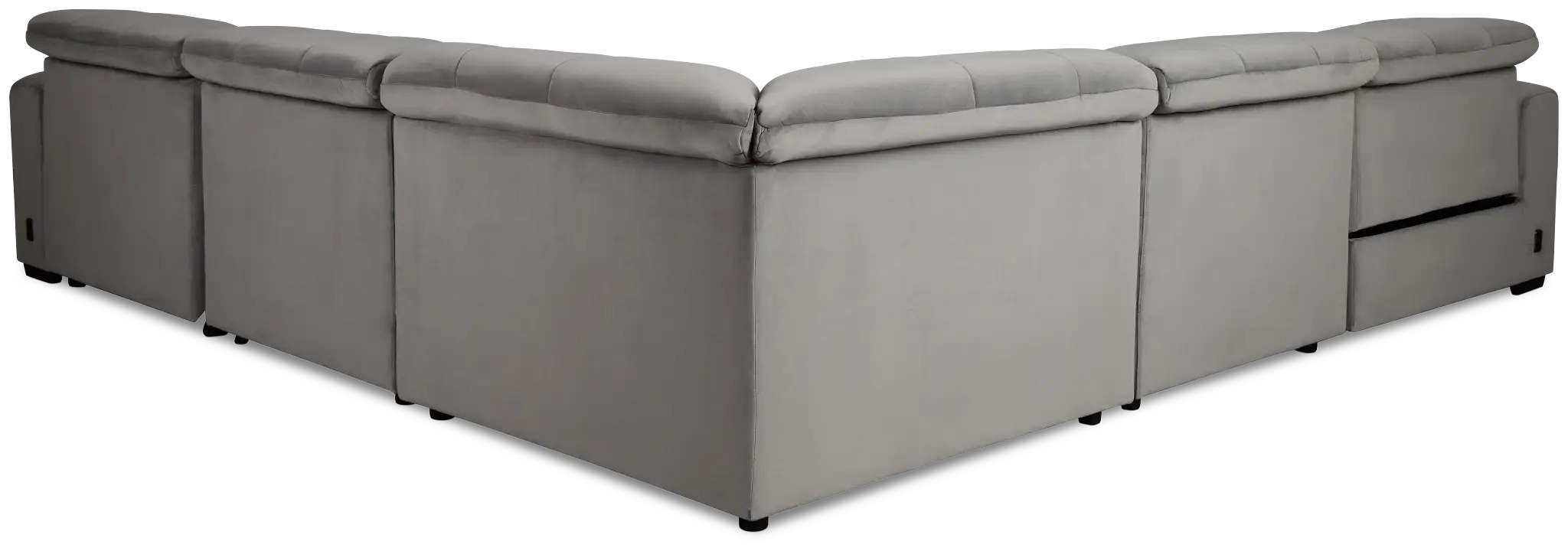 Gemma Light Gray Velvet Small Right Chaise Power Reclining Sectional Gemma Light Gray Velvet Small Right Chaise Power Reclining Sectional