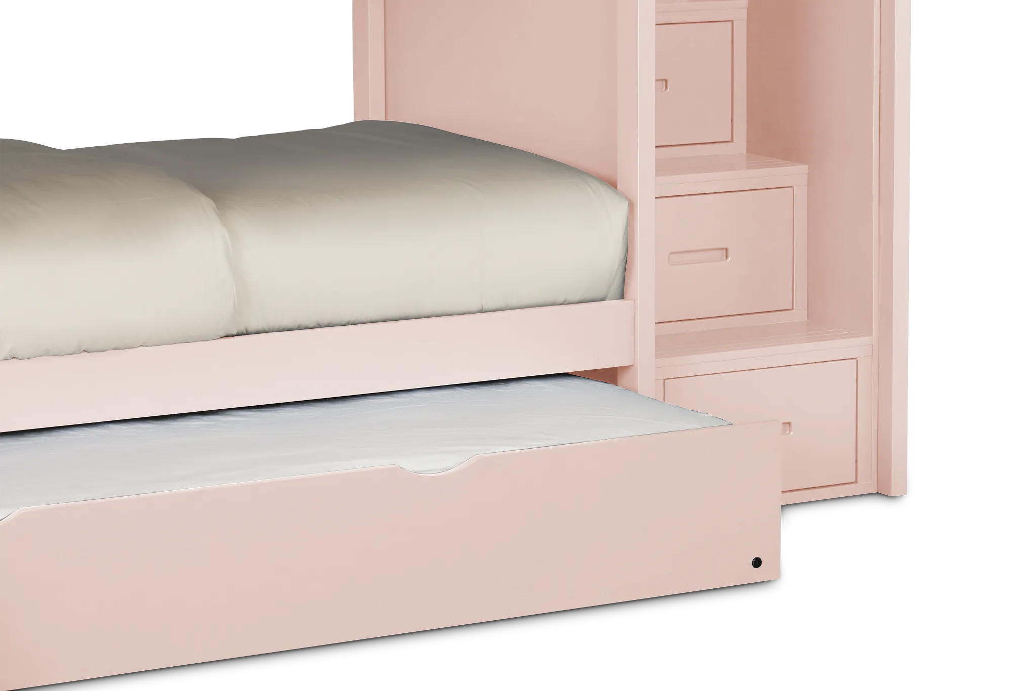 Charleston Pink Step Trundle Bunk Bed