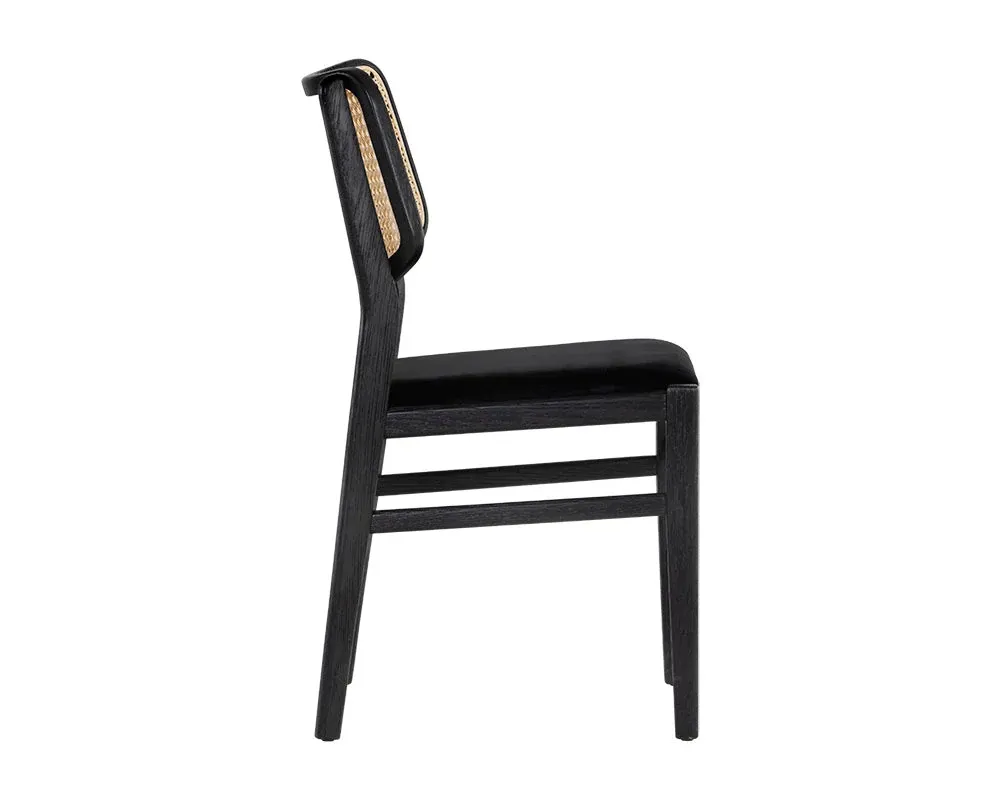 Banks Black Woven Upholstered Side Chair