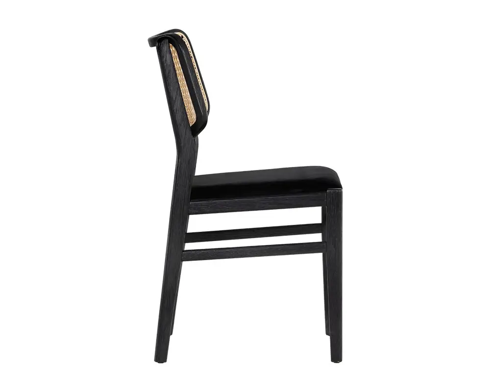 Banks Black Woven Upholstered Side Chair Banks Black Woven Upholstered Side Chair