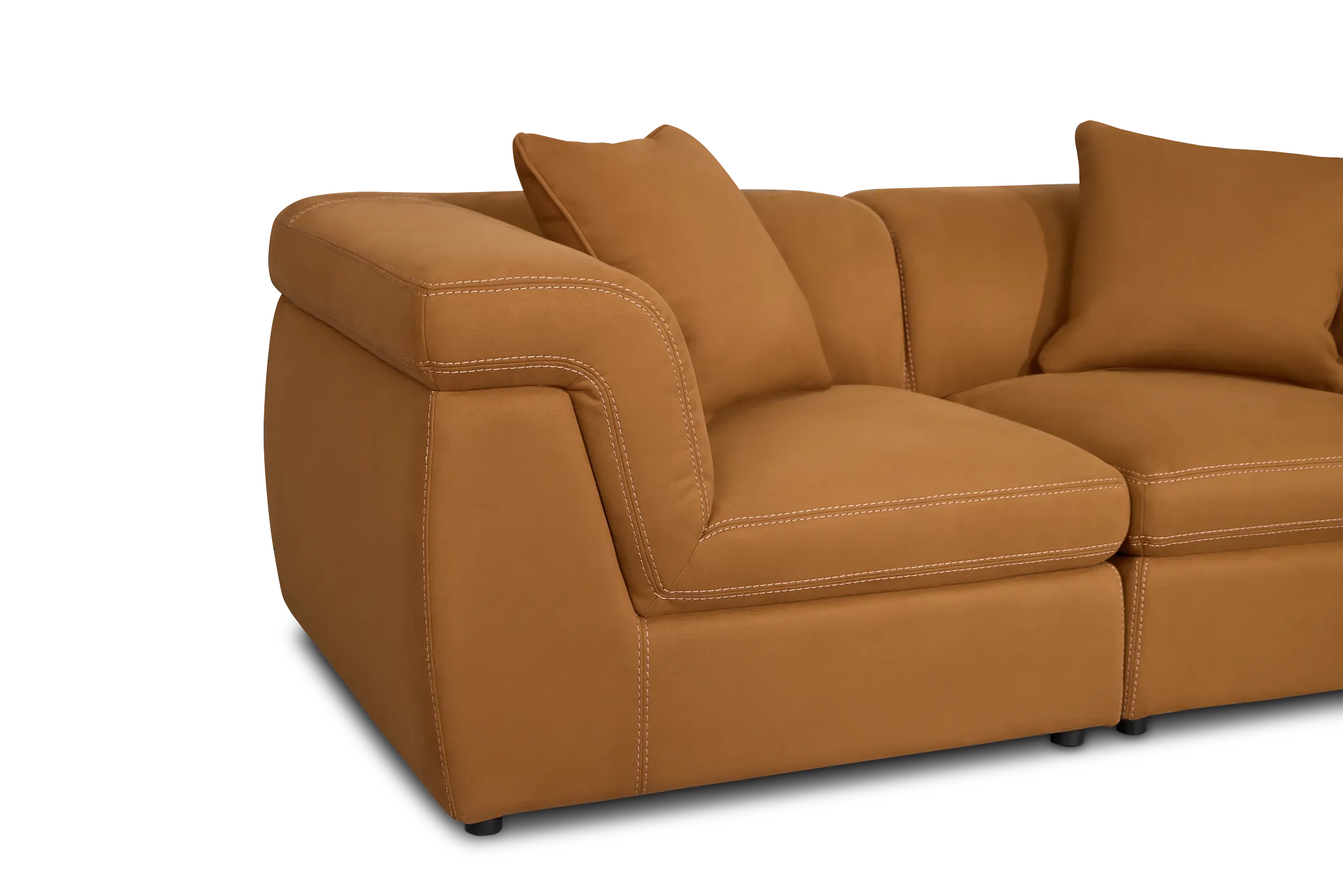 Aria Medium Brown Micro Immersive 2-piece Modular Sofa