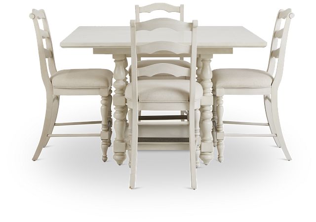 Savannah Ivory High Table & 4 Barstools