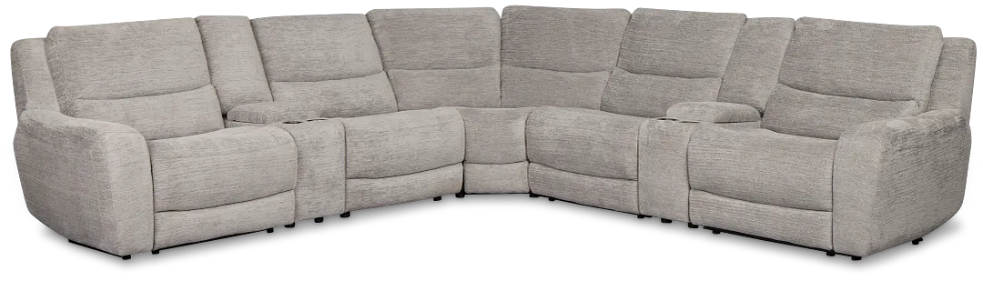 Bennett Gray Fabric Large Triple Power Reclining Two-arm Sectional
