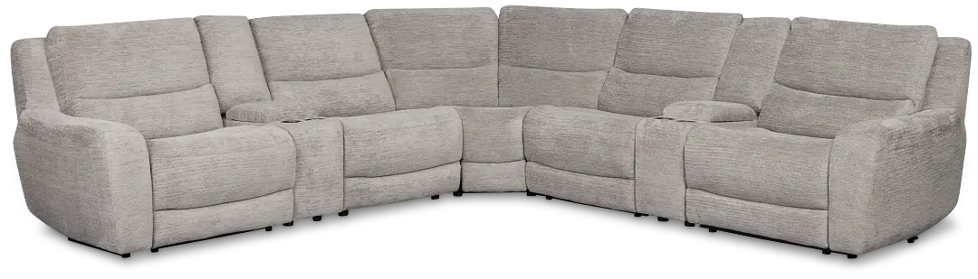 Bennett Gray Fabric Large Triple Power Reclining Two-arm Sectional Bennett Gray Fabric Large Triple Power Reclining Two-arm Sectional